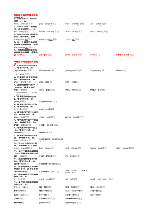 动词过去式变化规则及其读音规则