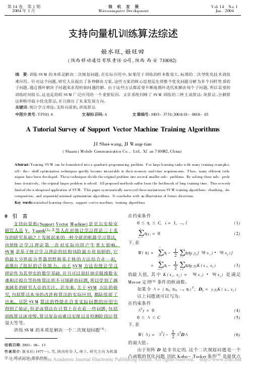 支持向量机训练算法综述_姬水旺