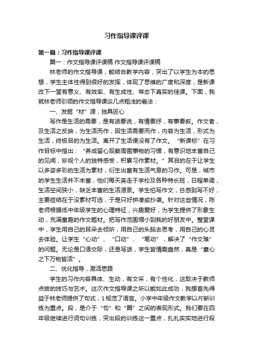 习作指导课评课