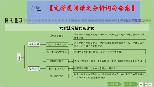 2019届高考语文二轮复习培优专题二【文学类阅读之分析词句含意】课件