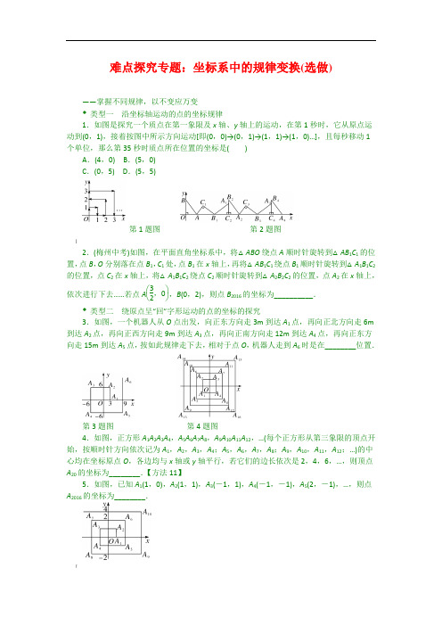 湘教版八年级下数学难点探究专题：坐标系中的规律变换(选做)