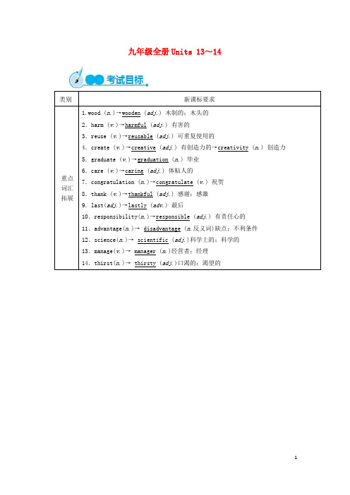 中考英语教材一本通九全Unit13_14