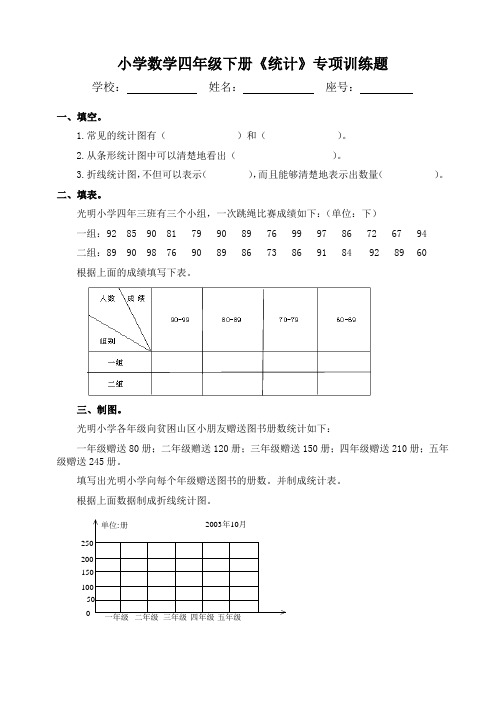 小学数学四年级下册《统计》专项训练题