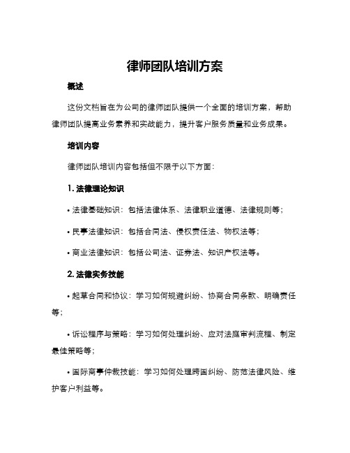 律师团队培训方案