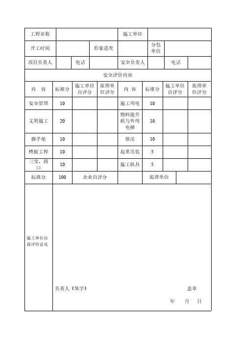 【VIP专享】河南省建设工程项目安全生产评定表