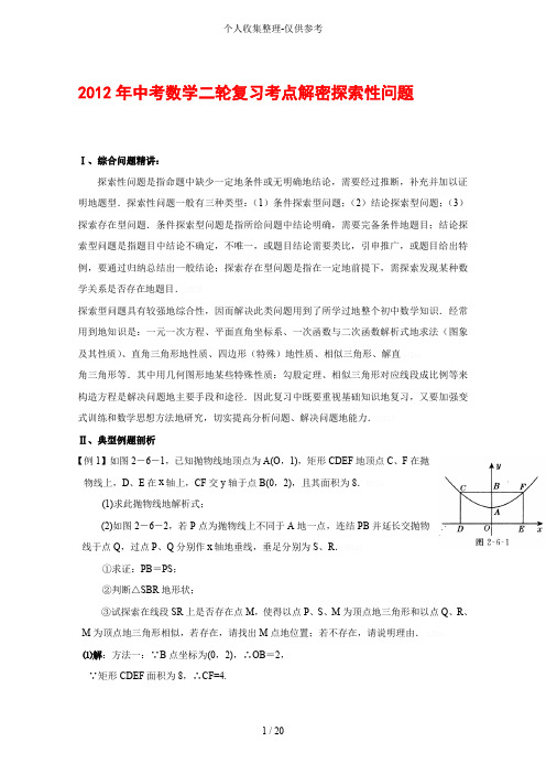 中考数学考试考点解密探索性问题(含解析)