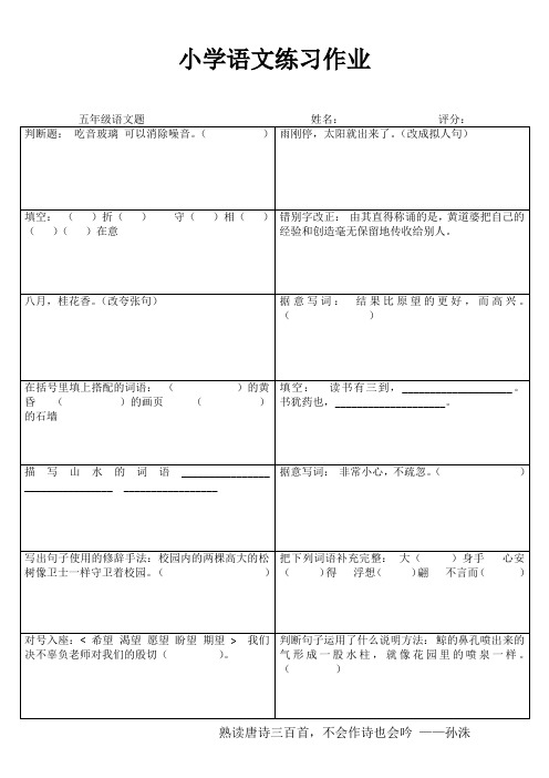 小学五年级语文自我提高IV (95)