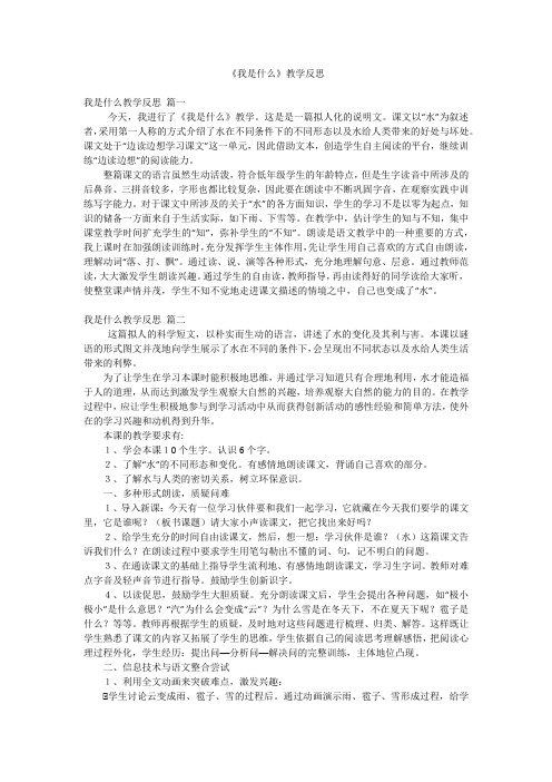 《我是什么》教学反思