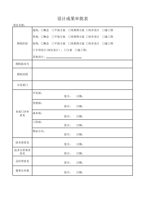 设计成果审批表