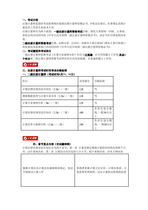 计量法律法规及综合知识