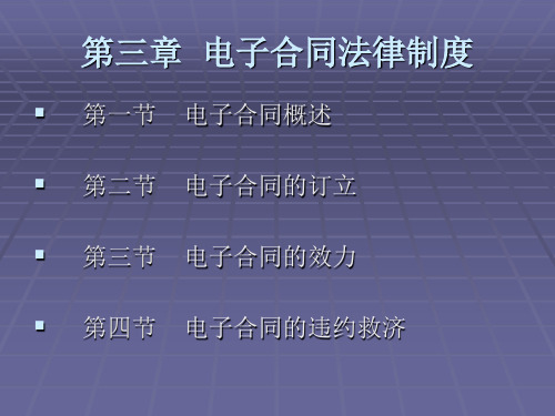 电子商务法规第三章  电子合同法律制度