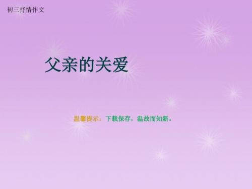 初三抒情作文《父亲的关爱》(总4页PPT)