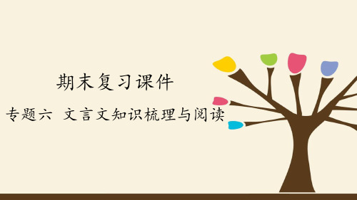 期末复习课件 专题六  文言文知识梳理与阅读 初中九年级语文教学课件PPT 人教版