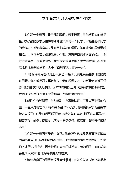 学生意志力好表现发展性评估