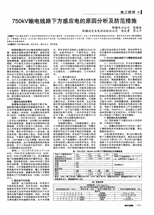 750kV输电线路下方感应电的原因分析及防范措施