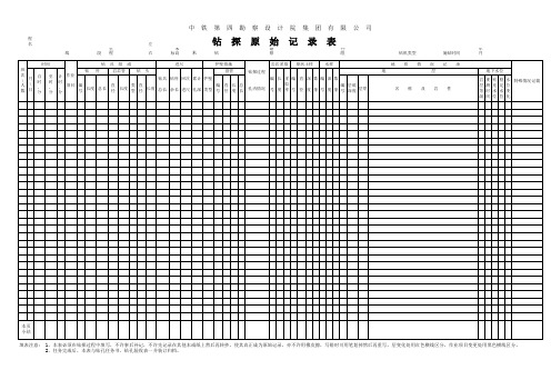 钻探原始记录表