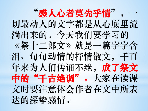 人教高中语文选修《中国古代诗歌散文欣赏》第五单元 《祭十二郎文》韩愈(经典实用)