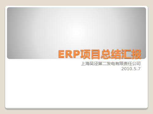 ERP成果汇报