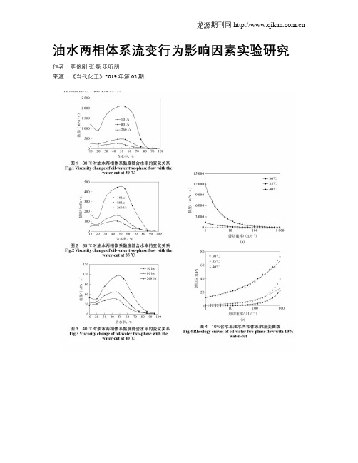 油水两相体系流变行为影响因素实验研究