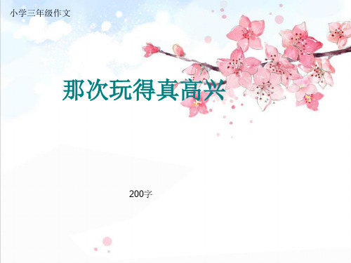 小学三年级作文《那次玩得真高兴》200字(共54页PPT)精品PPT课件