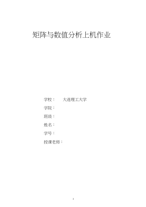 大连理工大学矩阵与数值分析上机作业.docx