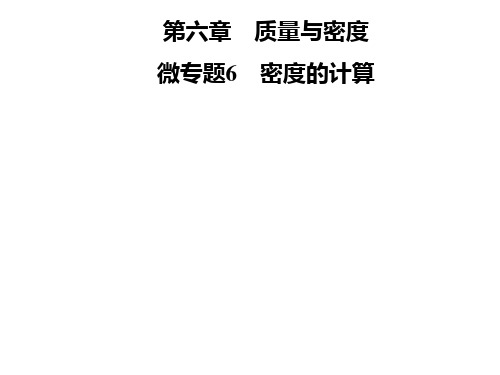 人教版八年级物理上册课件：第六章 微专题6 密度的计算(共24张PPT)