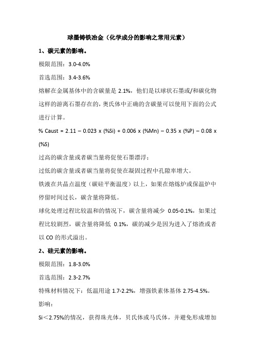 球墨铸铁冶金(化学成分的影响之常用元素)