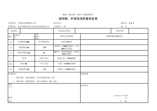 涵洞工程检查表