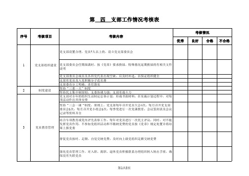 支部工作考核表