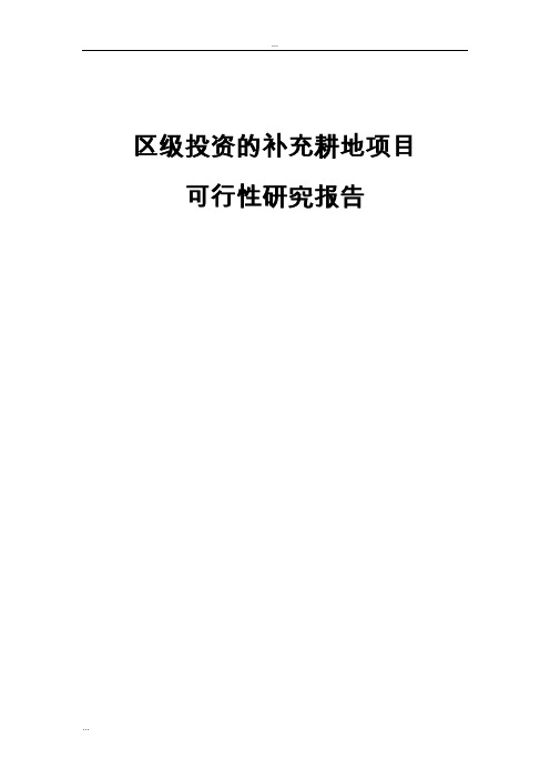 区级投资的补充耕地项目可行性研究报告