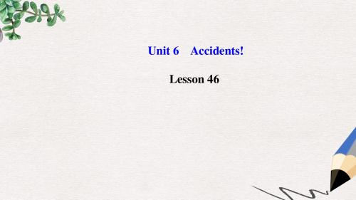 九年级英语上册 Unit 6 Accidents!Lesson 46课件 冀教版