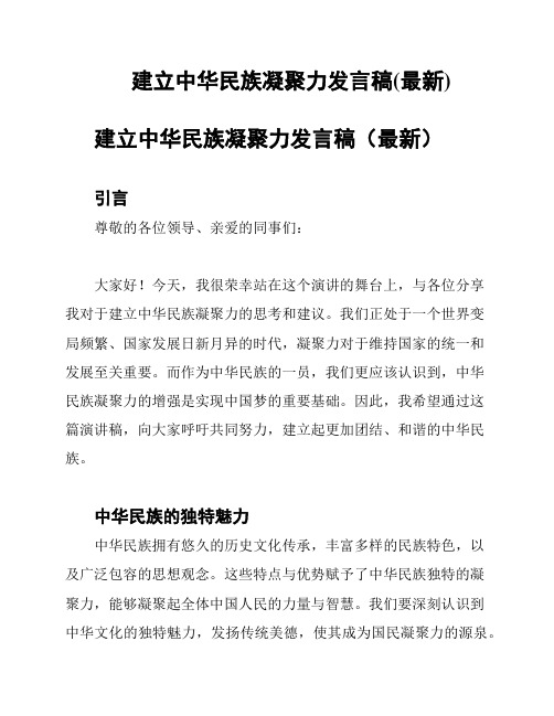 建立中华民族凝聚力发言稿(最新)