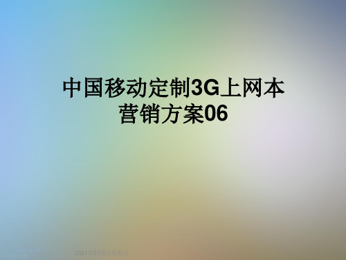 中国移动定制3G上网本营销方案06