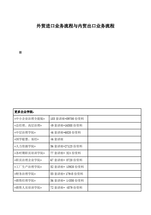 外贸进口业务流程与内贸出口业务流程