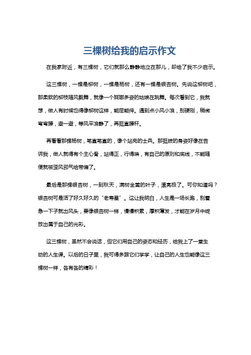 三棵树给我的启示作文