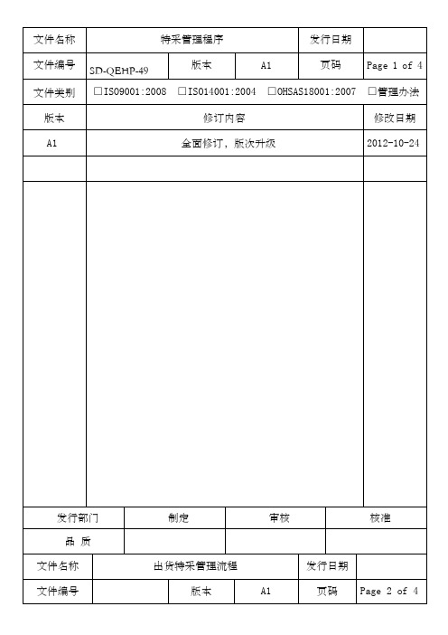 出货特采管理流程