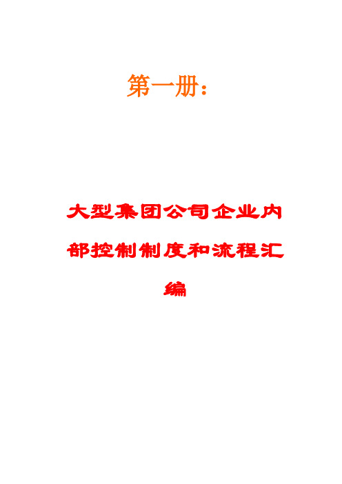 大型集团公司企业内部控制制度和流程汇编