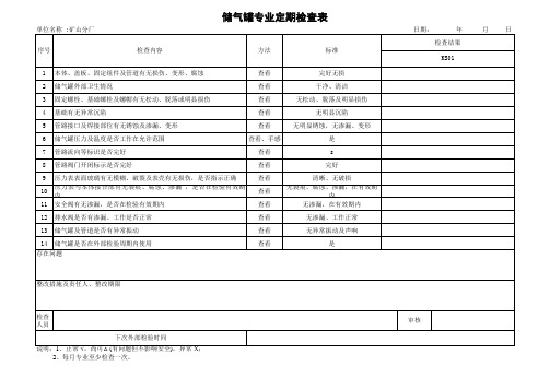 储气罐专业定期检查表