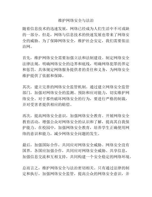 维护网络安全与法治