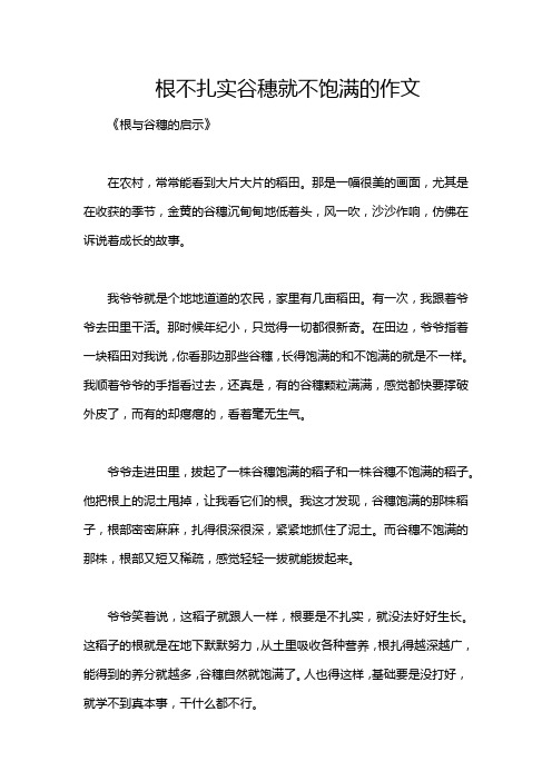 根不扎实谷穗就不饱满的作文