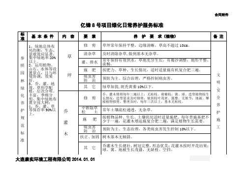 绿化日常养护服务标准2