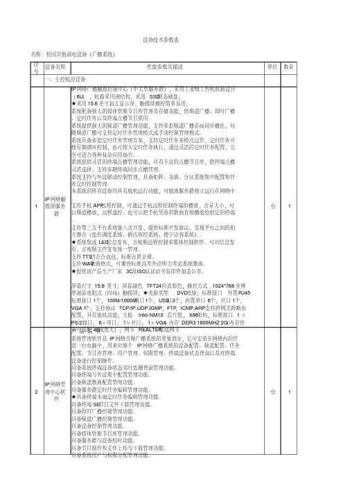 广播系统明细