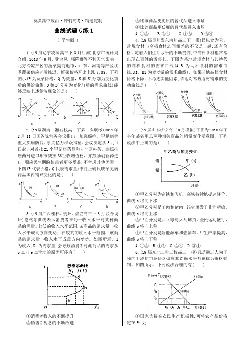 [2020届高考政治]一轮复习人教A版曲线试题专练1(学生版).docx