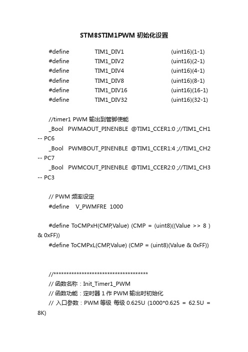 STM8STIM1PWM初始化设置