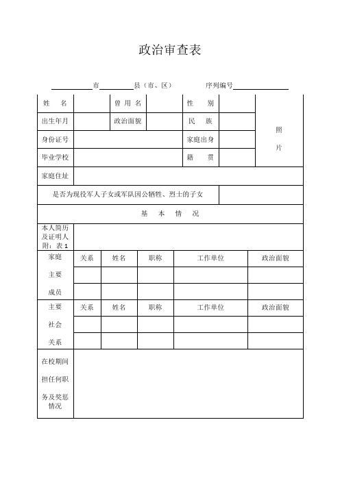 政治审查表