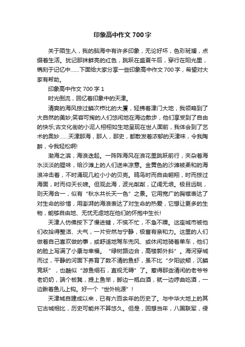 印象高中作文700字