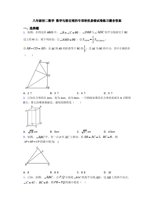 八年级初二数学 数学勾股定理的专项培优易错试卷练习题含答案