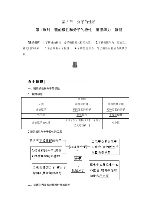 2.3.1 键的极性和分子的极性 范德华力 氢键