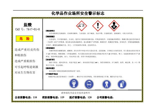 样版：盐酸安全警示标志