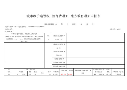 增值税减免税申报明细表